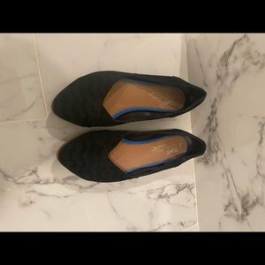 TOMS black suede Jutti Flat